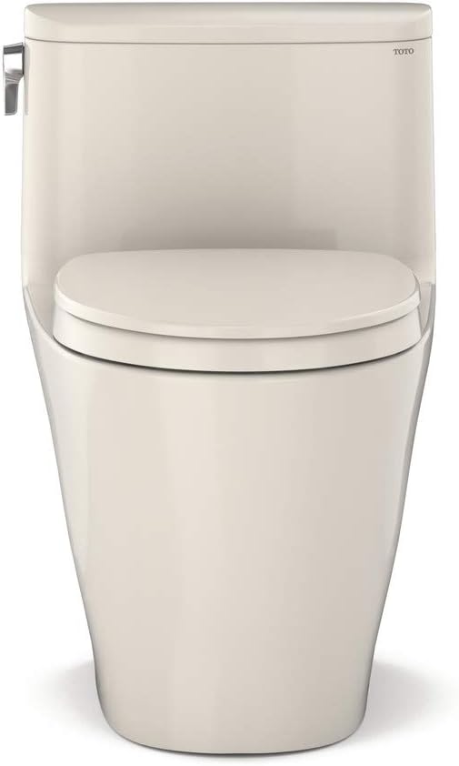 TOTO Nexus One-Piece Elongated 1.28 GPF Universal Height Toilet with CEFIONTECT and SS124 SoftClose Seat, WASHLET + Ready, Sedona Beige - MS642124CEFG#12