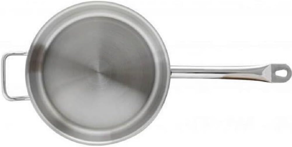 Soro Essentials- 5 qt. Stainless Steel Saute Pan with Helper Handle and Cover- Encapsulated 4mm Base Deep Frying Pan Chef Cooking Pan Large Frying Pans Skillet Cookware for Home and Restaurant