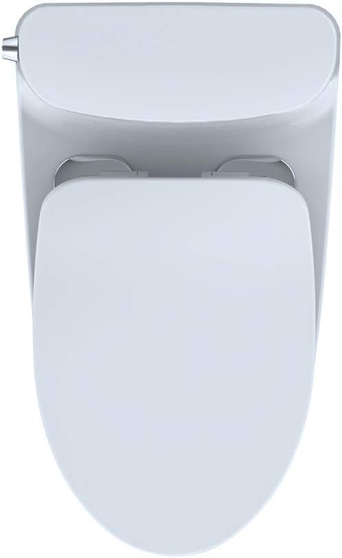 TOTO Nexus One-Piece Elongated 1.28 GPF Universal Height Toilet with CEFIONTECT and SS234 SoftClose Seat, WASHLET+ Ready, Cotton White - MS642234CEFG#01