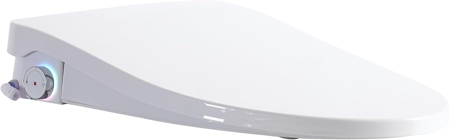 Electric Bidet Toilet Seat with Auto open/close, Adjustable Heated Seat and Instant Warm Water, Elongated Bidet Attachment for Toilet with Wireless Remote Air Dryer, Self-Clean Nozzle, Front Rear Wash