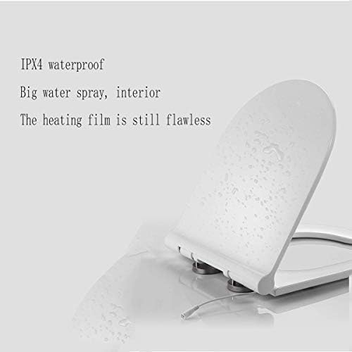 Toilet Lid-Slim Zero-Non Electric Bidet Seat for Elongated Toilet, Dual Nozzle, Nightlight, White/U Type (Small V)