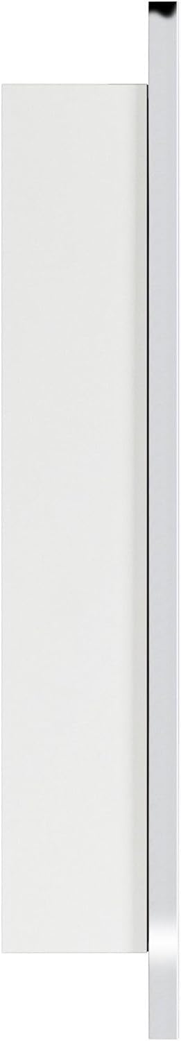 TEHOME 24'' x 30'' Chrome Recessed and Surface Mount Bathroom Medicine Cabinet with Mirror Square Cornered Metal Framed Rounded Rectangle Medicine Cabinet Mirror