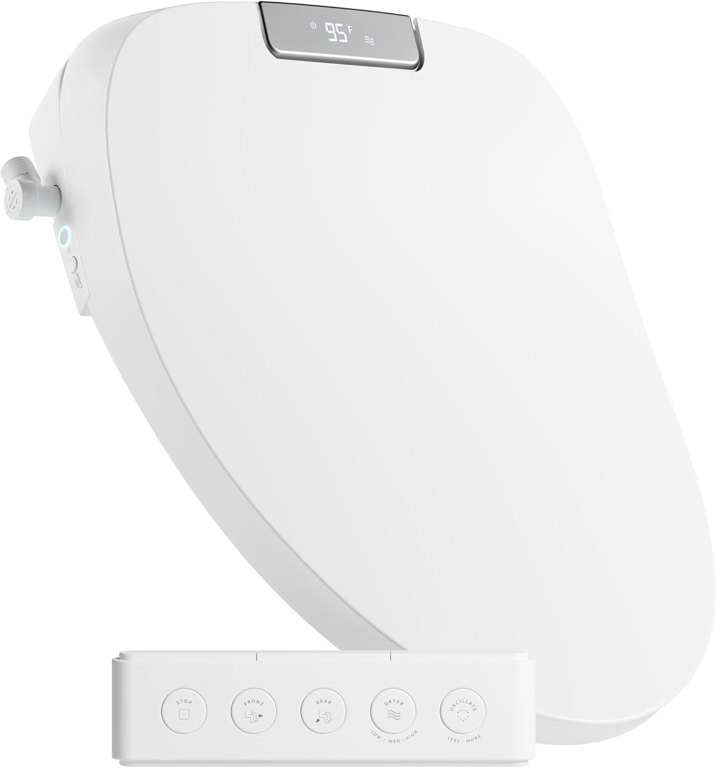 TUSHY Aura Luxury Electric Bidet Seat: Heated Toilet Seat with Temperature Control, Self-Cleaning Nozzle, Instant Adjustable Warm Water & Dryer (Remote Control & Auto Open, Soft Close Lid), Elongated