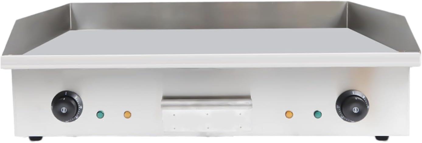 Commercial Electric Griddle, 3000w Stainless Steel Teppanyaki Grill Indoor Outdoor, Countertop Flat Top BBQ Plate with Thermostatic Control 50-300℃ for Restaurants Home