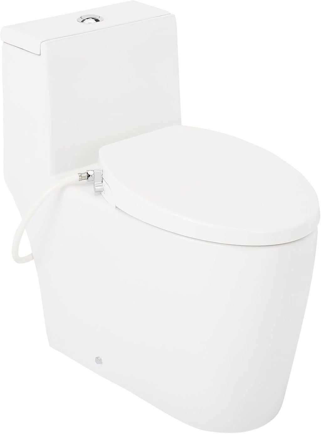 Signature Hardware 481678 Sitka 1.28 GPF One Piece Elongated Toilet - Bidet Seat Included, ADA Compliant - White