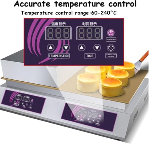 Japanese Souffle Pancake Maker, Non-Stick Electric Griddle with 60-240℃ Temp Control, Stainless Steel Doublehead for Perfect Pancakes & Snacks,Doublehead