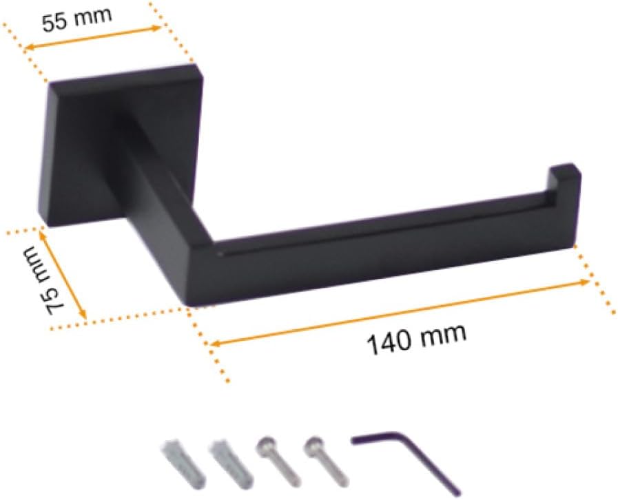 Matt Black Bathroom Hardware Set Kit Accessories Wall Shelf Towel Bar Rack Rail Robe Hanger Toilet Brush Roll Paper Holder Dish,MB 3 Piece Set