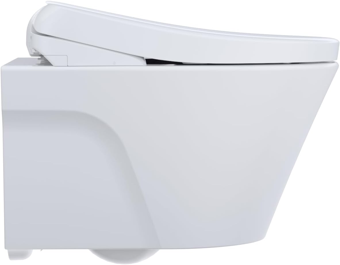 TOTO® WASHLET®+ AP Wall-Hung Elongated Toilet with S7 Contemporary Bidet Seat and DuoFit® In-Wall 0.9 and 1.28 GPF Dual-Flush Tank System, Matte Silver - CWT4264726CMFG#MS