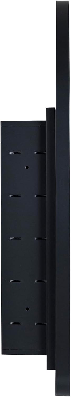 Matt Black Arched Recessed Bathroom Medicine Cabinet with Mirror Stainless Steel Metal Framed Rectangular Bathroom Cabinet with Mirror 20x30''