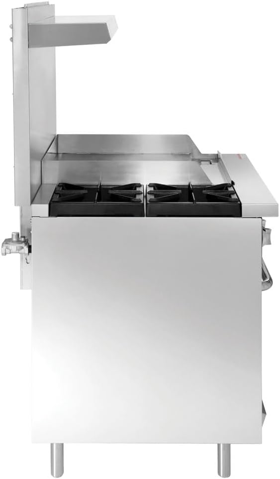 Kratos 36' Wide Commercial Gas Range with 24' Griddle, 2 Burners, and Full Size Oven, Stainless Steel Range for Restaurants, 130,000 BTU, Liquid Propane (29Y-047-LP)