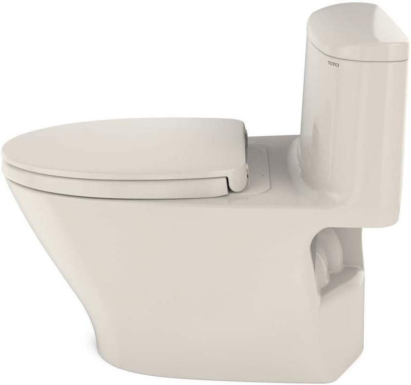 TOTO Nexus One-Piece Elongated 1.28 GPF Universal Height Toilet with CEFIONTECT and SS124 SoftClose Seat, WASHLET + Ready, Sedona Beige - MS642124CEFG#12