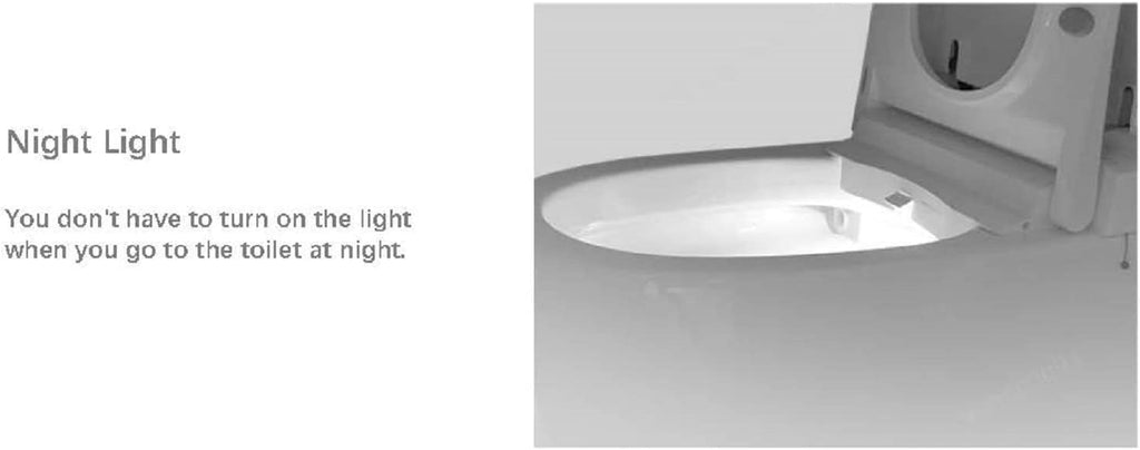 Firoe E35L Smart Toilet Bidet Seat, Elongated Slow Clsoe Heated Seat with Remote Control, Adjustable Water Tempreture, Dryer, Front & Rear Wash, Adjustable Nozzle, LED Light