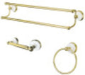 Kingston Brass BAK111348PB Victorian 3-Piece 24-Inch Dual Towel Bar Bathroom Accessory Set in Polished Brass