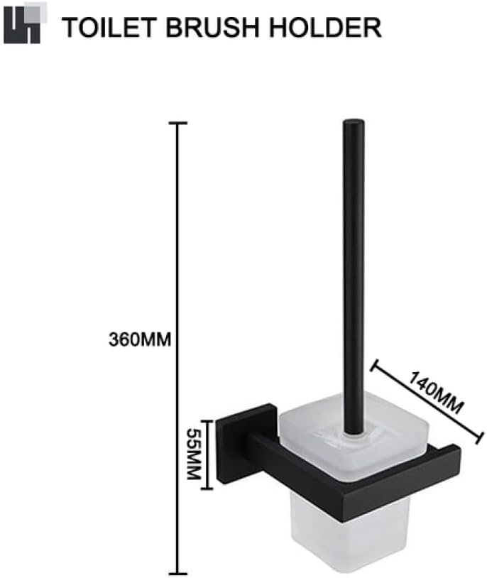 Black Bathroom Accessories Stainless Steel Set Wall Rack Towel Rack Towel Rack Tissue Holder Clothes Hook Toilet Brush Pendant,Toilet Brush Holder