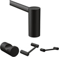 Moen Align Matte Black Accessories Bundle Featuring Modern 24inch Bathroom Towel Bar, Robe Hook, Wall Mounted Double Post Pivoting Toilet Paper Holder, and 9inch Hand-Towel Bar