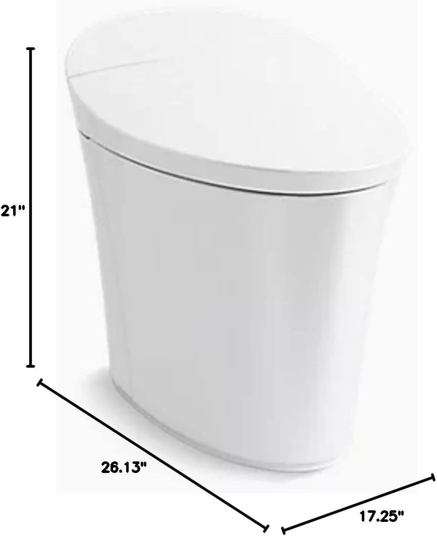 KOHLER K-5401-PA-0 Veil One-Piece Elongated Dual-Flush Intelligent Toilet, Smart Bidet Toilet, White