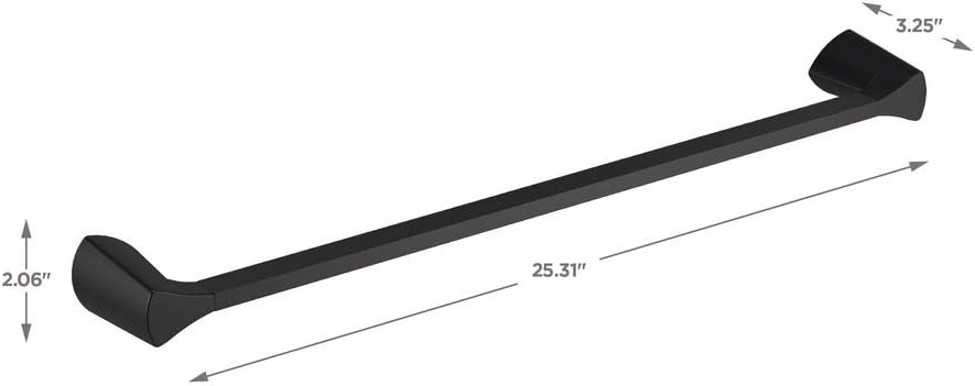 Delta 774240-BL Zura 24 inch Towel Bar, Matte Black, Bathroom Accessories