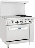 Atosa AGR Commercial Gas Range, 36' Gas Range, (2) Burners (Right) w/ 24' Griddle Top (Left), (1) Standard Oven, Natural Gas (AGR-2B24GL-NG)