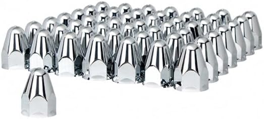 Generic 60 Pack of Chrome 1 1/2' Push On Slotted Bullet Nut Cover
