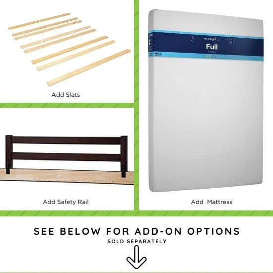Full-Size Conversion Kit Bed Rails for Kingsley & Centennial Convertible Cribs - Solid Wood Rail - Toddler and Adult Bed Rail for Full-Size Beds - Essential Nursery & Baby Furniture (Antique White)