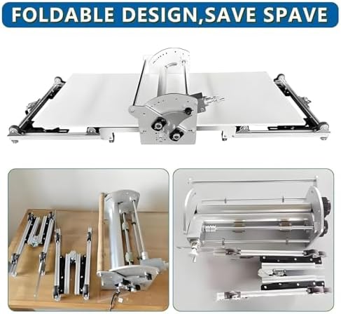 Commercial Electric Croissant Dough Laminator & Pastry Sheeter - Foldable Dough Roller Machine for Pizza, Fondant & Pastries, Perfect for Bakeries & Restaurants