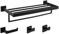 Black Bathroom Accessories Stainless Steel Set Wall Rack Towel Rack Towel Rack Tissue Holder Clothes Hook Toilet Brush Pendant,4 Pieces Set 2