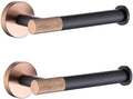 Rose Gold Matte Black Bathroom Accessories Bathrobe Hook Paper Towel Holder Towel Bar Set,2 PCS Paper Holder