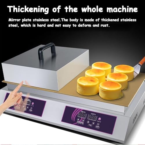 Japanese Souffle Pancake Maker, Non-Stick Electric Griddle with 60-240℃ Temp Control, Stainless Steel Doublehead for Perfect Pancakes & Snacks,Doublehead