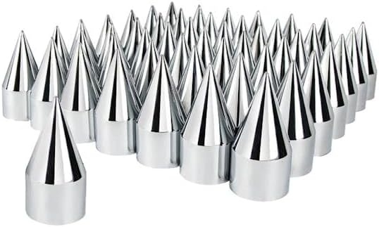 Generic 60 Pack of Chrome 1 1/2' Push On Spike Nut Covers