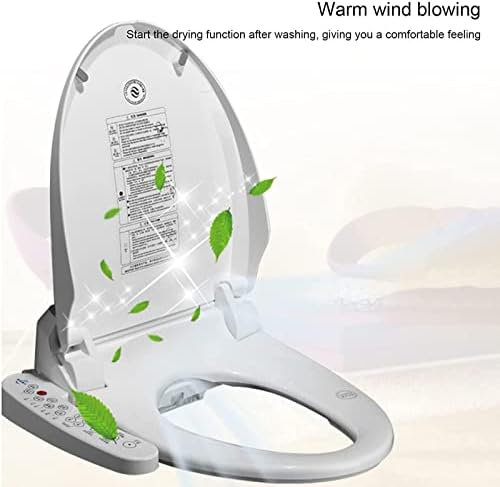 Electronic Toilet Seat, Smart Heated Seat Bidet Toilet Seat, Temperature Controlled Wash, Warm Air Dryer, Self-Cleaning Nozzle, Turbo Touch Panel, Relieve Constipation and Save Toilet Paper