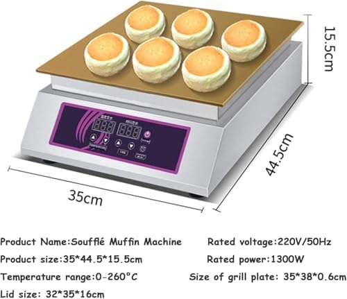 Japanese Souffle Pancake Maker, Non-Stick Electric Griddle with 60-240℃ Temp Control, Stainless Steel Doublehead for Perfect Pancakes & Snacks,Singlehead