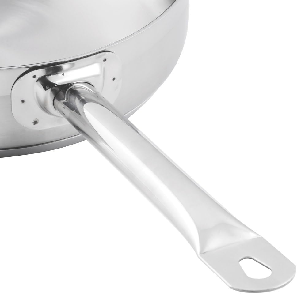 Soro Essentials- 5 qt. Stainless Steel Saute Pan with Helper Handle and Cover- Encapsulated 4mm Base Deep Frying Pan Chef Cooking Pan Large Frying Pans Skillet Cookware for Home and Restaurant