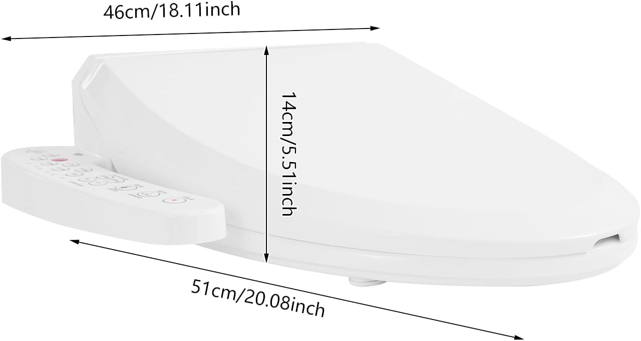 Bidet Toilet Seat, Electric Heated Toilet Seat with Intelligent Control Panel and Temperature Control, Smart Toilet Heated Seat with Massage Function & Night Light, Toilet Heated Seat for Home Bedroom