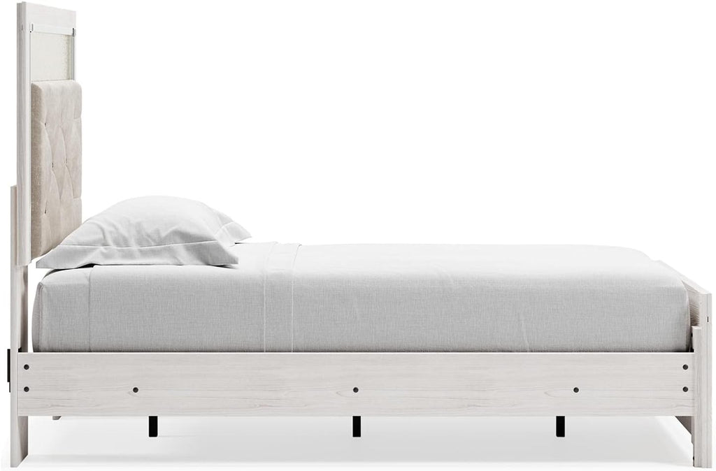 Signature Design by Ashley Altyra Glam Tufted Upholstered Headboard ONLY, Twin, White