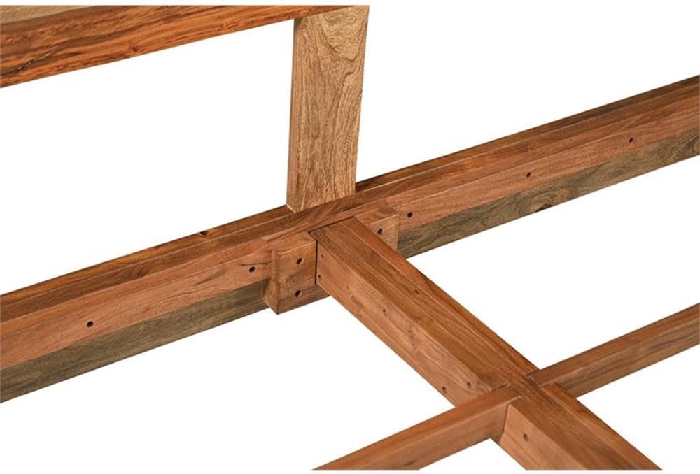 Pemberly Row Modern Live Edge Solid Wood King Panel Bed, Brown Finish, 63' H x 80' W x 86.5' D, Sheesham Wood, Natural Grain, Sturdy Design, Requires Box Spring, Bedroom Furniture