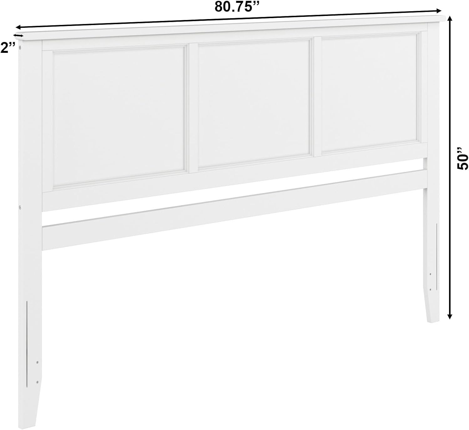AFI, Madison King Solid Wood Panel Headboard, White