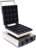 Waffle Making Machine, 110V 1750W Commercial Mini Round Shaped Waffle Maker Electric Stainless Steel Rotatable Double-Head Heating Waffle Making for Tea Shops, Snack Bars (16 Grids 110V 1750W)