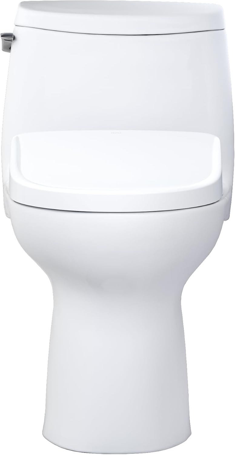 TOTO® WASHLET®+ UltraMax® II 1G® One-Piece Elongated 1.0 GPF Toilet with Auto Flush WASHLET®+ S7 Contemporary Bidet Seat, Cotton White - MW6044726CUFGA#01