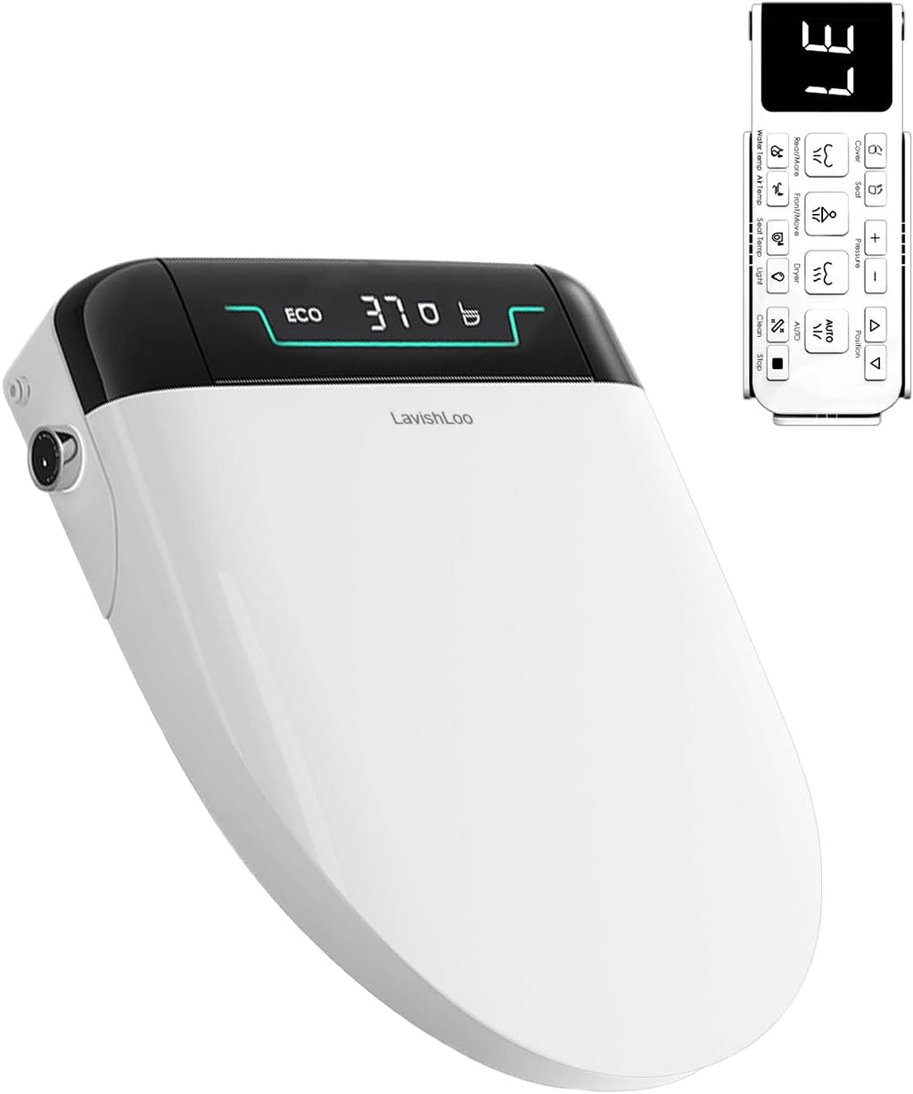 Electronic Bidet Toilet Seat with Heated Seat, Multiple Cleaning Modes, Adjustable Nozzle, Warm Air Dryer (Elongated)