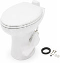 SEAFLO Porcelain RV Toilet with Elongated Bowl, 19' Residential Height, Gravity Flush, Foot Pedal Flush, Soft Close Seat, Easy Install, Camper Toilet, 4-Year Warranty, SFRTCH-02-01