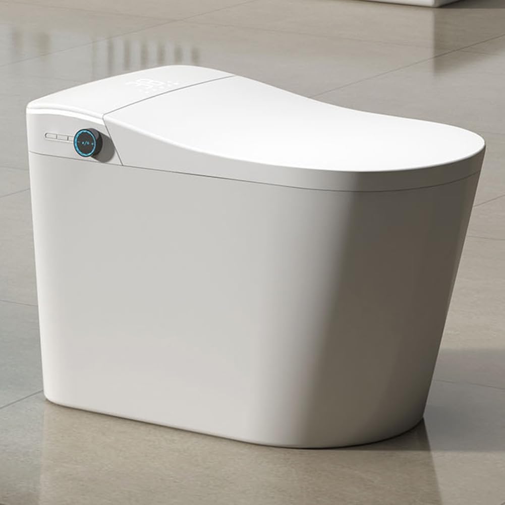 BONSAM Smart Toilet with Auto Open/Close Lid, Modern Toilet with Bidet Built In, Foam Shield, Auto Flush, Warm Water&Dryer, Self-Cleaning Heated Seat Toilet with Remote Control for Seniors & Families.