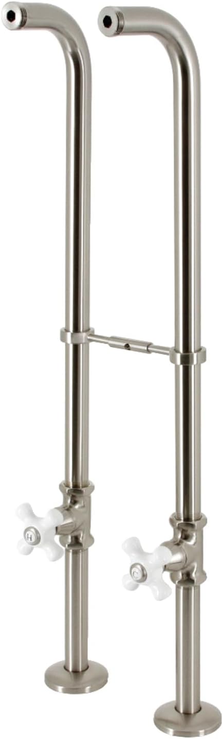 Kingston Brass CC266S8PX Kingston Freestanding Supply Line with Stop Valve, Brushed Nickel