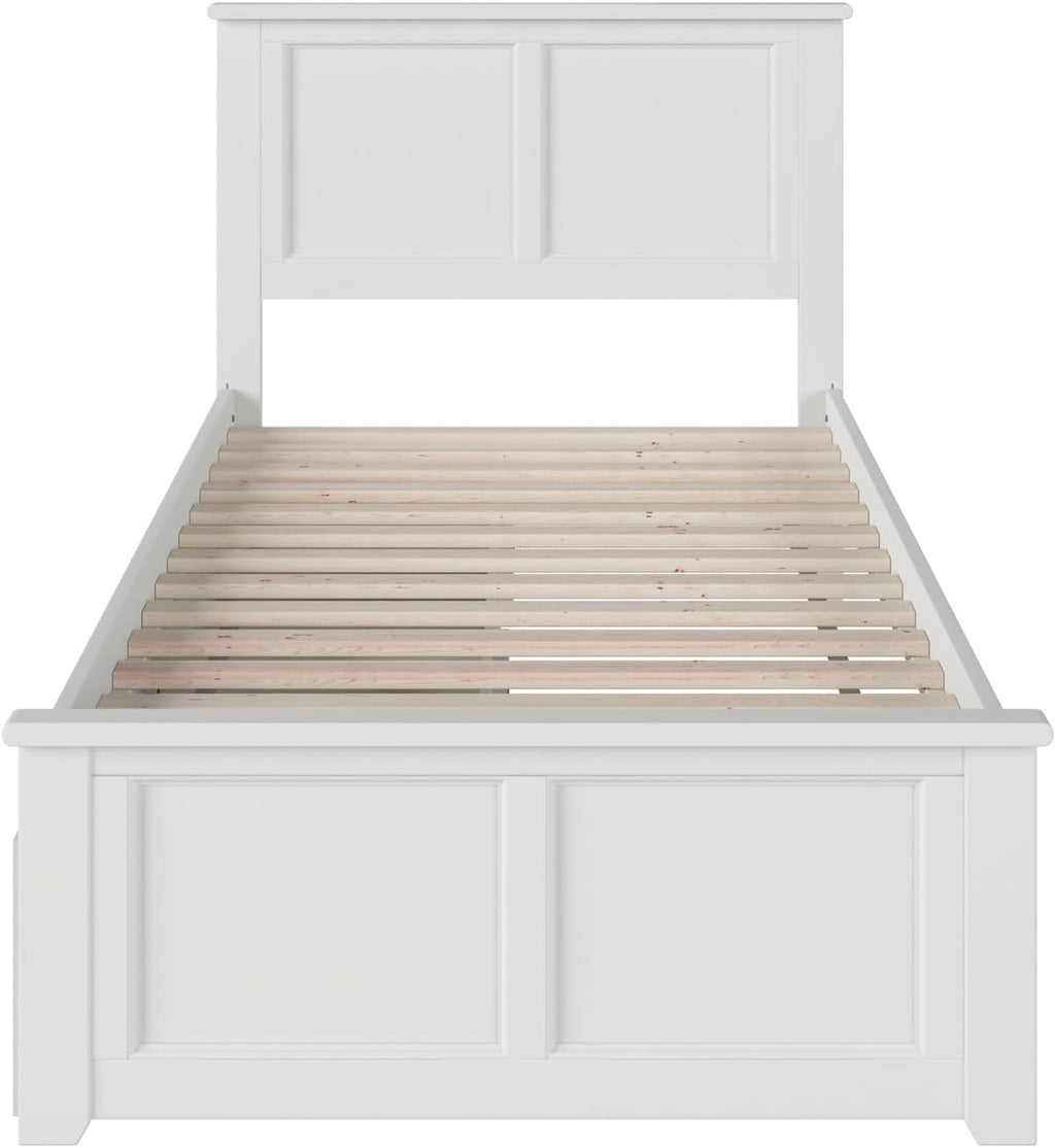 AFI, Madison Twin Platform Bed with Matching Footboard & Storage Drawers, White