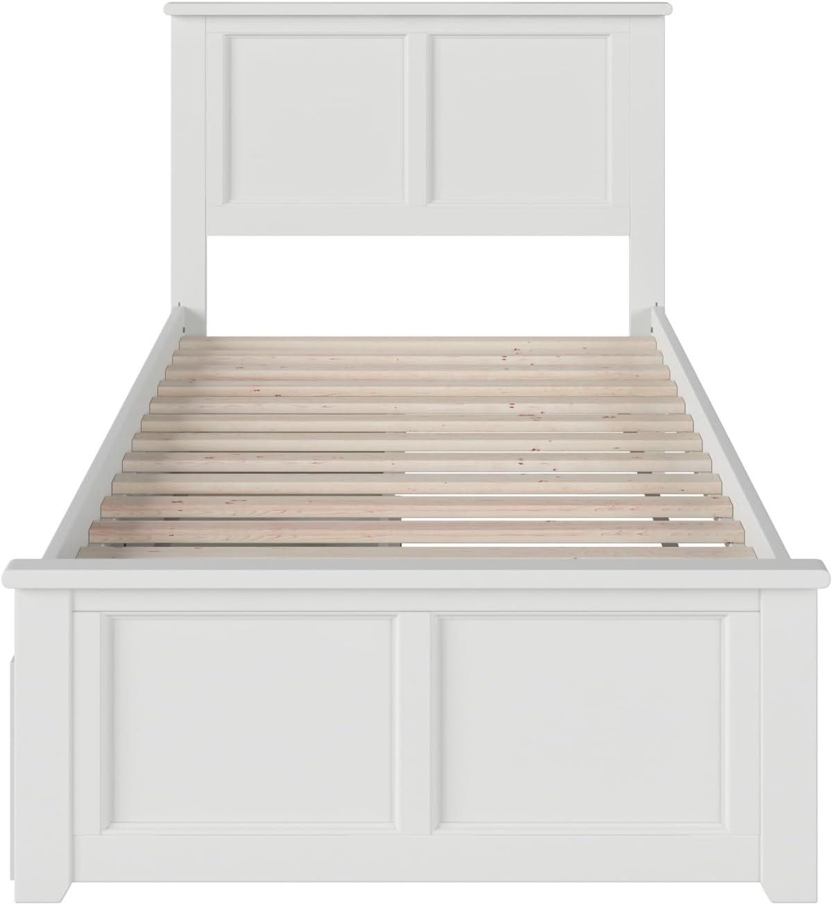 AFI, Madison Twin Platform Bed with Matching Footboard & Storage Drawers, White