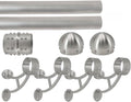 Solid Bar Mount Foot Rail Kit (Custom-Made), Brushed Stainless Steel Tubing (2 in OD, 10 ft = 60 in x 2 Long) w/Internal Connector, Bar Mount Foot Rail Bracket, Domed End Cap
