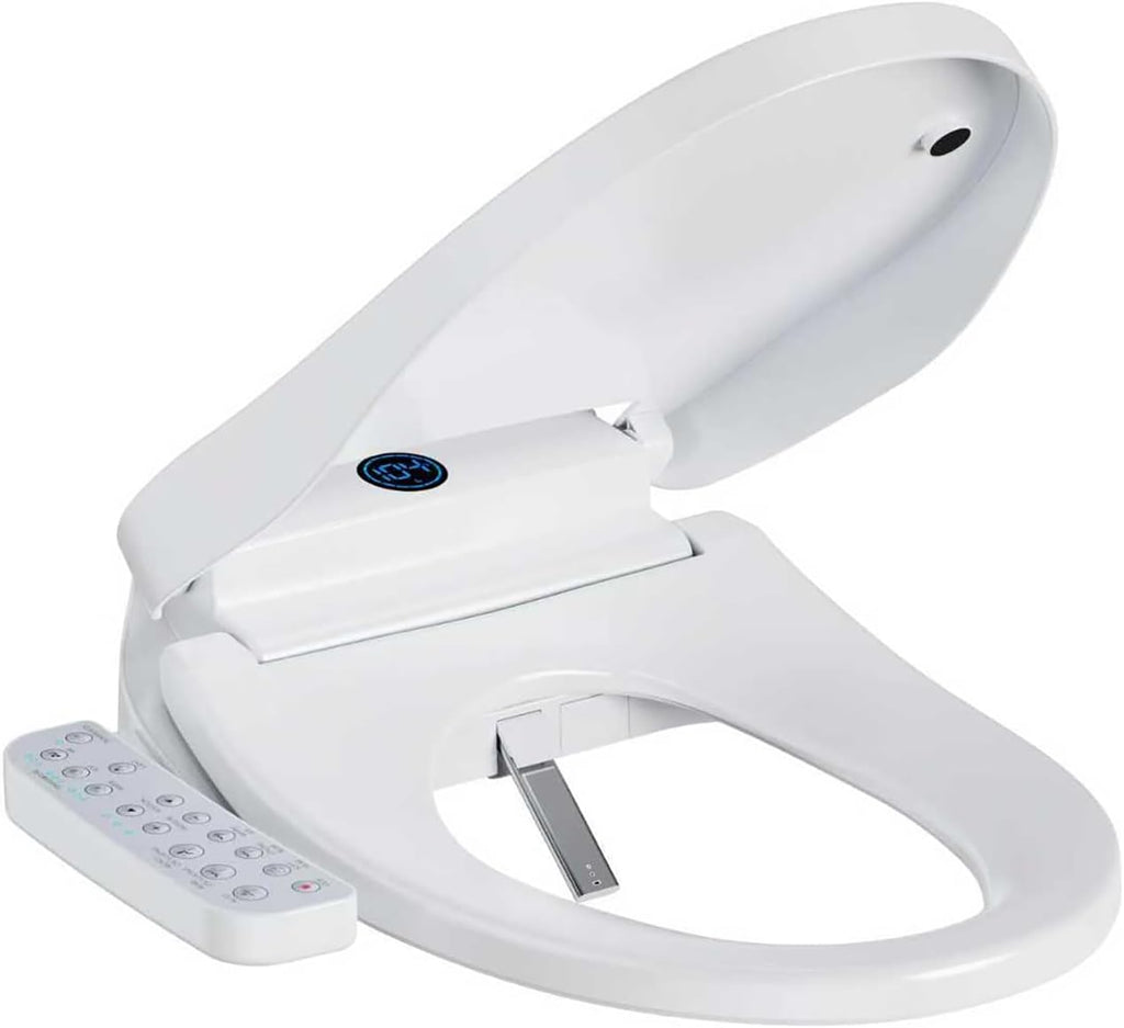 GAICOM Electric Bidet Toilet Seat Elongated, Heated Seat & Warm Air Dryer,Instant Warm Water, Self-Cleaning Nozzle, Night Light, Soft Close, Side Control Panel