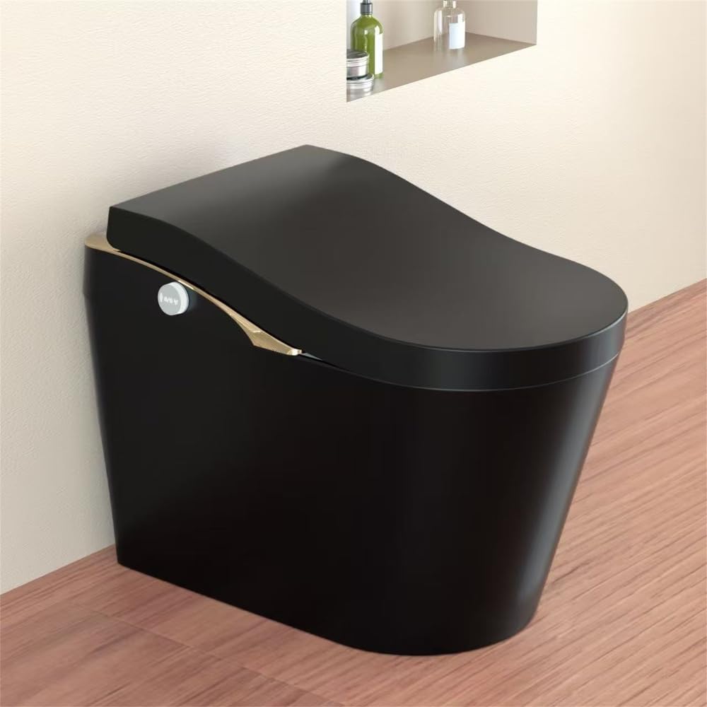 Tankless Modern Smart Toilet with Bidet, Auto Flush, Auto Open/Close Lid, Heated Seat, Warm Water & Dry, Foam Shield Function in White or Matte Black