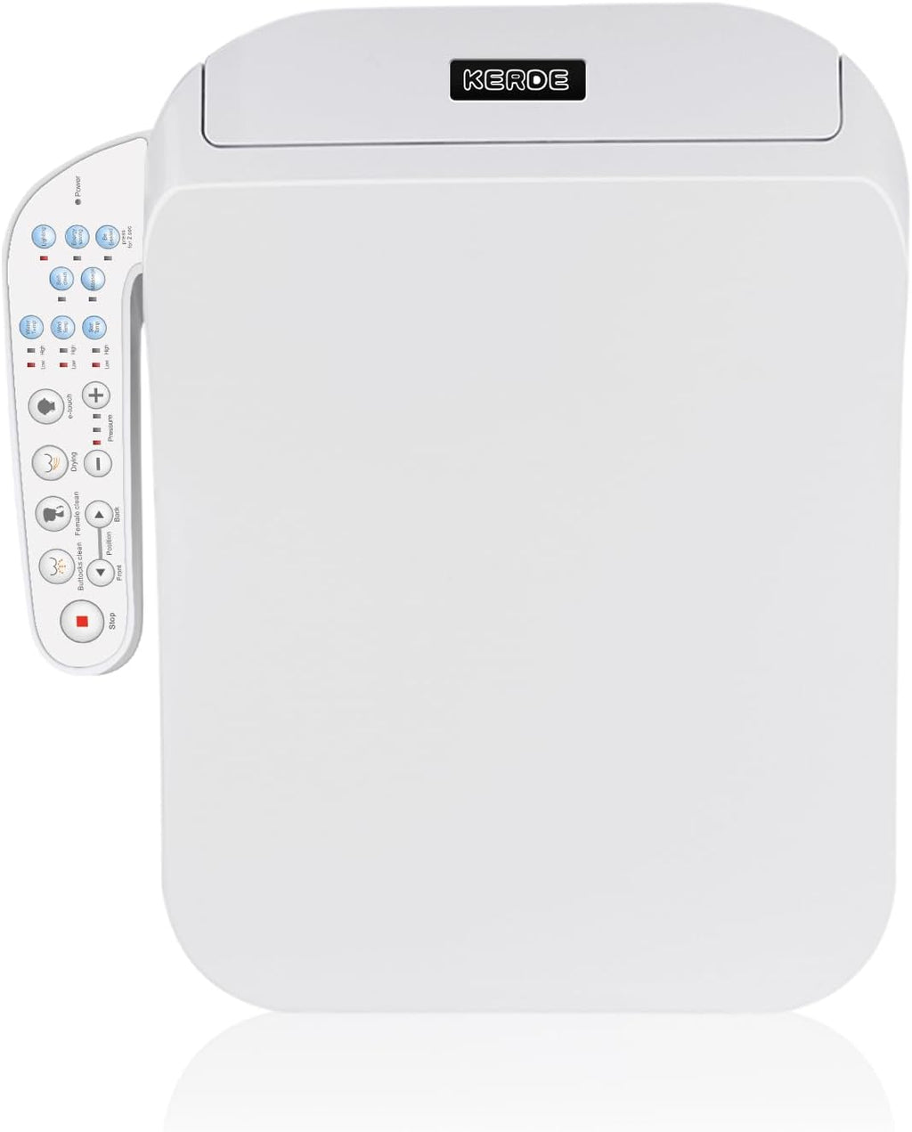 KERDE F30 Square Electric Bidet Seat, Smart Toilet Cover, Heated Water Cleansing, Warm Air Drying, Seat Constant Temperature, Adjustable Temperature, Front-to-Back Nozzle Massage