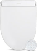 BidetKing Crown Round Bidet Toilet Seat, Endless Warm Water, Strong Spray, Backlit Remote, Multi-color LED, Ultra Slim, Stainless Steel Nozzle, Sittable Lid, 3 Year Warranty (Round)