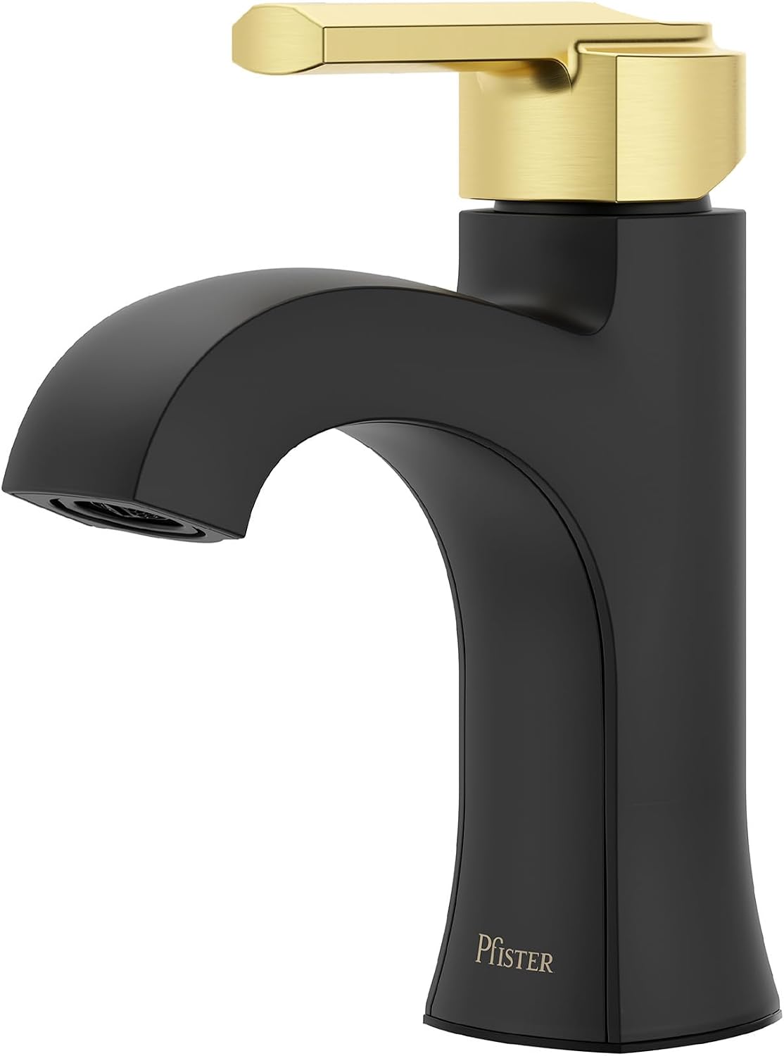 Pfister Vaneri Single Handle Bathroom Sink Faucet 1-Hole Matte Black and Brushed Gold Finish NSF Certified Water-Efficient Push & Seal Drain TiteSeal Technology LF042VRIBBG